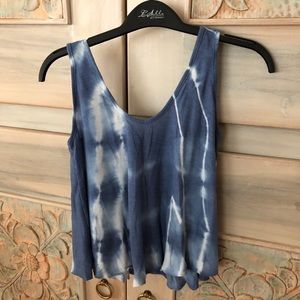 Materia Blue White Tie Dye Tank